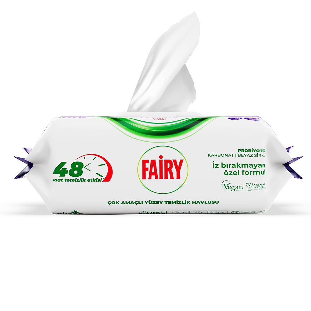 دستمال مرطوب چند منظوره فیری مدل lavanta yagli بسته 100 عددی