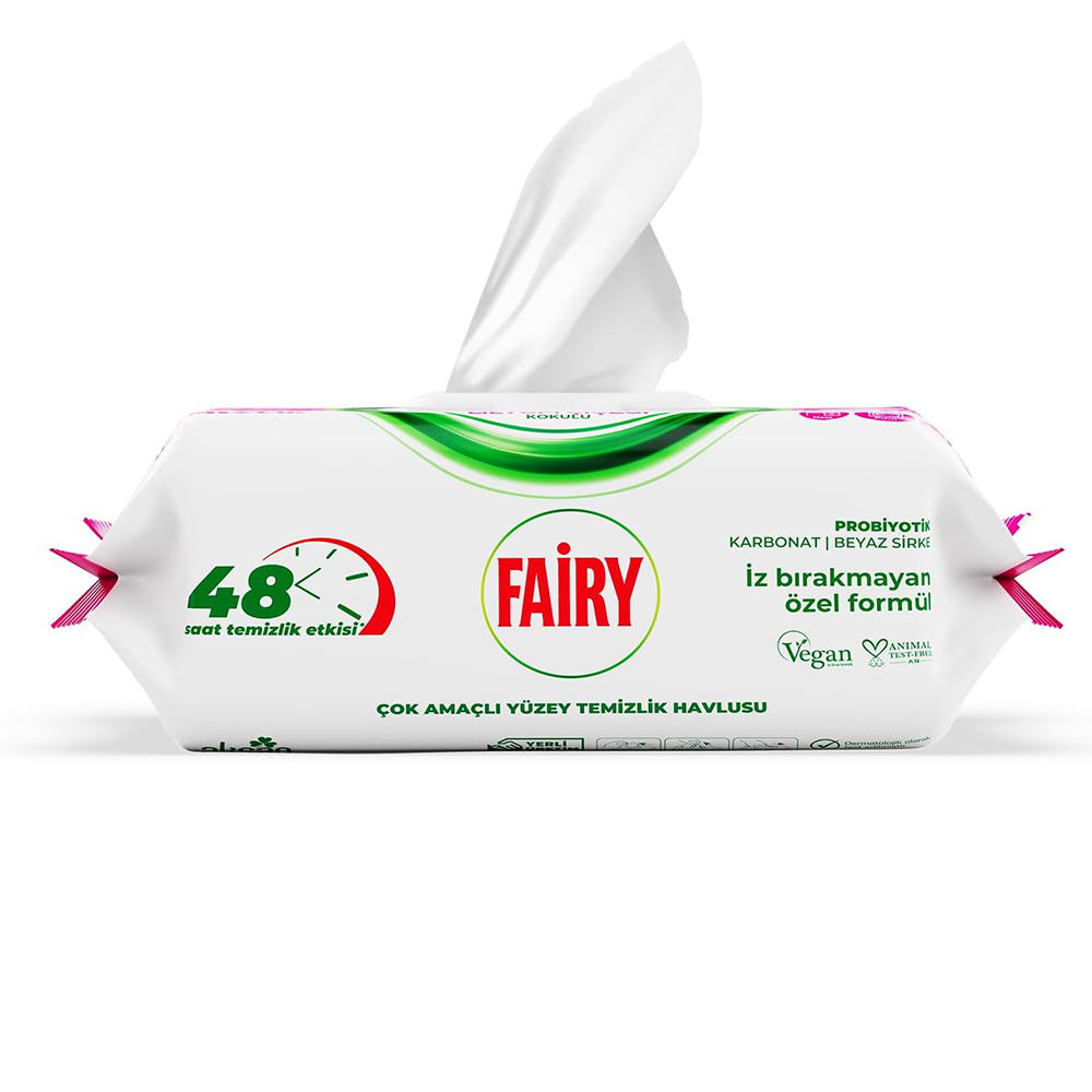 دستمال مرطوب چند منظوره فیری مدل lilyum cicegi بسته 100 عددی