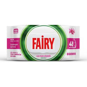 دستمال مرطوب چند منظوره فیری مدل lilyum cicegi بسته 100 عددی