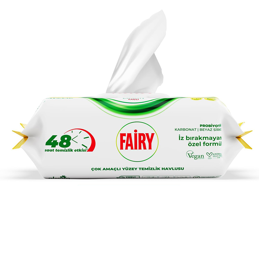 دستمال مرطوب چند منظوره فیری مدل limon yagli بسته 100 عددی