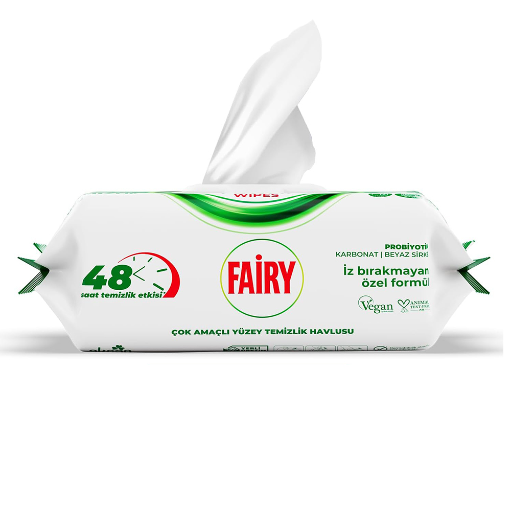 دستمال مرطوب چند منظوره فیری مدل power wipes بسته 100 عددی