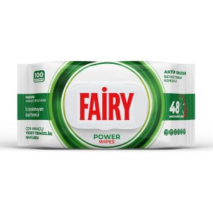 دستمال مرطوب چند منظوره فیری مدل power wipes بسته 100 عددی